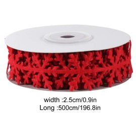 Milisten 4 Roll 5M Snowflake Ribbon Lace Ribbon Christmas Snowflake Trim Ribbon Wrapping Ribbon Snowflake Decorative DIY Scrapbook Sewing Ribbon(4 Color)
