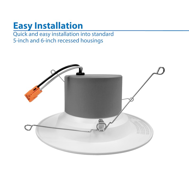 NICOR Lighting DCR561081203KWHBF LED Downlights, White Baffle