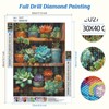 Jawecci Succulents Flowers Diamond Painting Kits, 5D DIY Diamond Painting