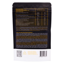 SelvaBio Black Maca Root Powder, Gelatinised, Certified Organic, Single Origin, Peru, Vegan, for Smoothies, Shakes & Baking, 250 g