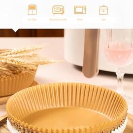 NJCXOLA Pack of 100 Baking Paper for Hot Air Fryer, Airfryer Baking Paper, Hot Air Fryer Baking Paper, Airfryer Accessories for Square Curves, Baking Paper Non-Stick, Air Fryer Baking Paper