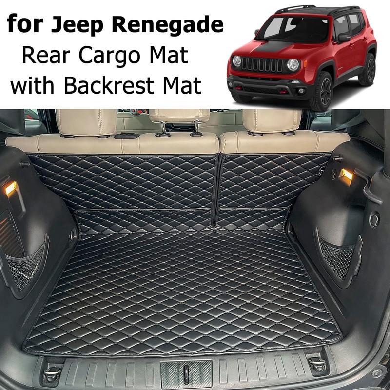 7DEEKEI for 2016-2024 Jeep Renegade Trunk Mat and Rear Backrest
