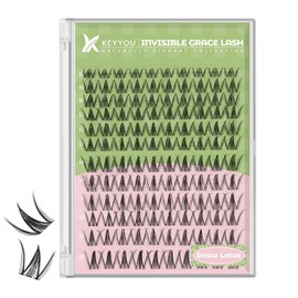 KEYYOU KEYYOU Fairy Lash Clusters Snow Lotus Lash Extension D Curl 120Pcs Eyelash Extension Wispy Natural Invisible Band Lash with Waterproof DIY Lash Extension at Home(Snow Lotus-D-8-18MIX)