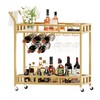 Furmax Bar Cart Home Industrial Mobile Bar Cart Serving Wine