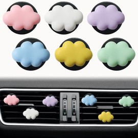 6 Pcs Cloud Air Vent Clips, Cute Cloud Car Air Fresheners Vents Clips Funny Car Diffuser Vent Clips Car Interior Decor Charm Cute Car Accessories Car Decoration for Women Colorful