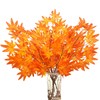 SNAIL GARDEN 4 Pcs Artificial Maple Leaves with Stem,Silk Maple