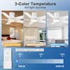 POCHFAN 42 Inch White Ceiling Fans with Lights and Remote,