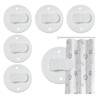 6 Pack Shower Curtain Clips, Self Adhesive White Shower Splash