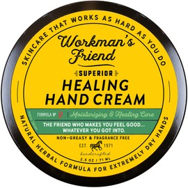 WORKMAN'S FRIEND Superior Healing Hand Cream - Intense Moisturizer - Heals Extremely Dry & Cracked Skin - 2.5 ounce