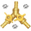 Joywayus 1/2" Hose Barb Brass Ball Valve Y Shaped Type
