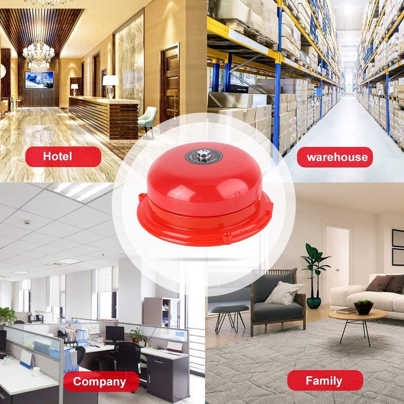 Fire Bell,100DB 4 Inch Wall-Mounted Wired Safety Fire Alarm Bell