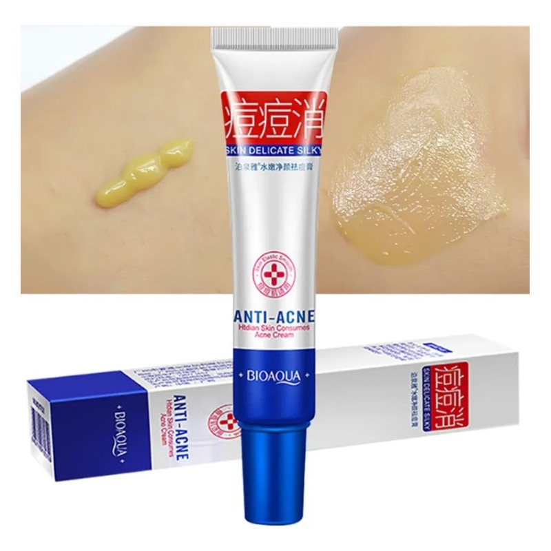 Bioaqua crema antiacné controla grasa y manchas, uso diario facial