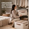 8L Cotton Linen Storage Box with Lid, Foldable Zipper Organizer
