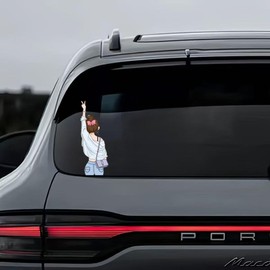 Car Window Decal Sticker, Waterproof Adhesive Back Shadow Design, 2-Piece Set, Decorative Vinyl for Vehicles, Laptops