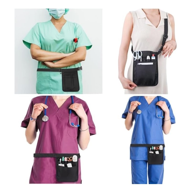 Multi Pocket Nurse Bag, Fanny Pack Nursing Waist Pouch Pocket