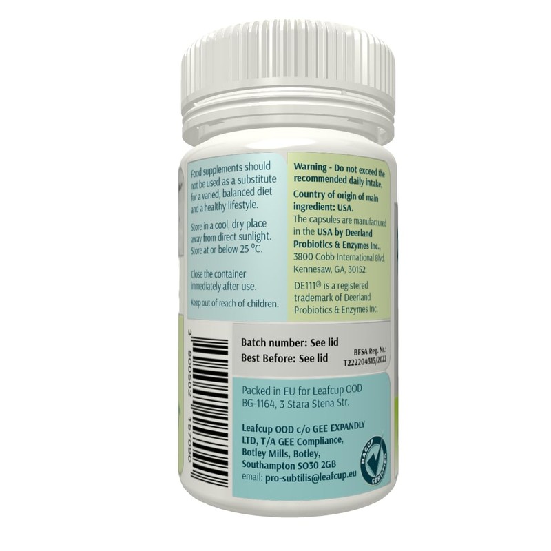 Pro-subtilis (Bacillus subtilis DE111) 60 Capsules - 5 Billion CFU/Capsule