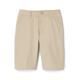 French Toast Boys' Flat Front Performance Stretch Short, FT Khaki, 12