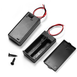 LampVPath (Pack of 2 2 AA Battery Holder with Switch, 2X 1.5V AA Battery Holder Case with Wire Leads and ON/Off Switch