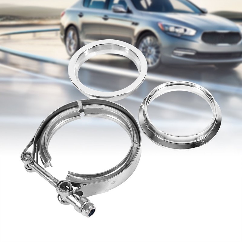 Downpipe Clamp, Keenso 3 Inch Stainless Steel Flanges V Band