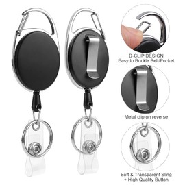 ID Yo-Yo Pack of 6 Retractable Key Fob with Belt Clip Spools Card Case Hard Plastic with ID Card Holder for ID Badge Holder & Card Holder