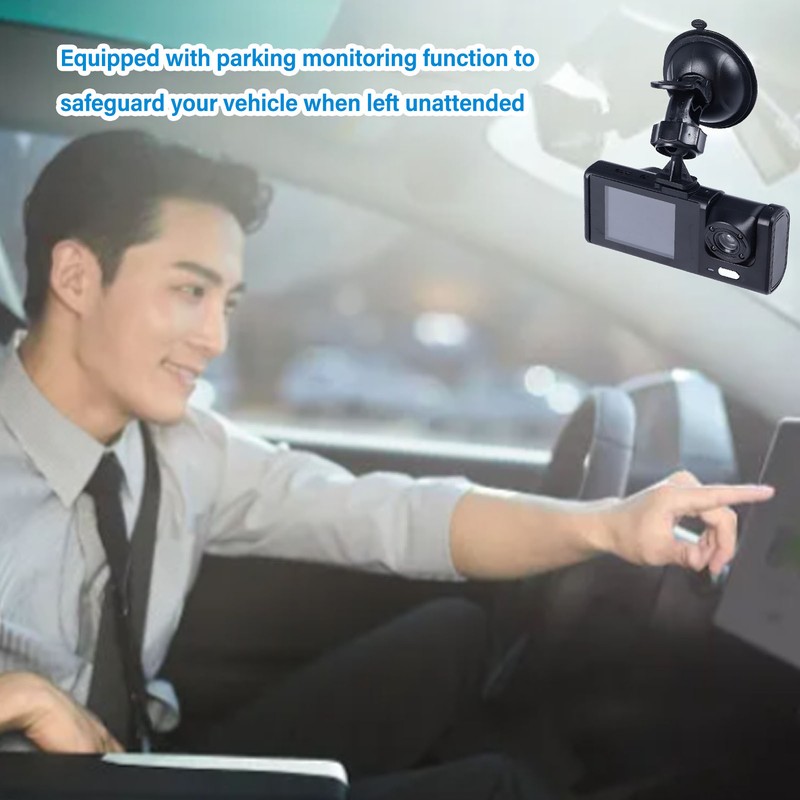 3 Channel Dash Cam 170° Front Viewing Angle Three Way