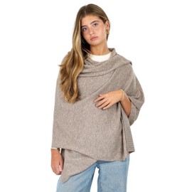 Velanio Cashmere Luxury Knitted Wrap Travel Shawl Scarf, Pashmina Stole, All-Season Scarf for Women Cashmere Wool Blend