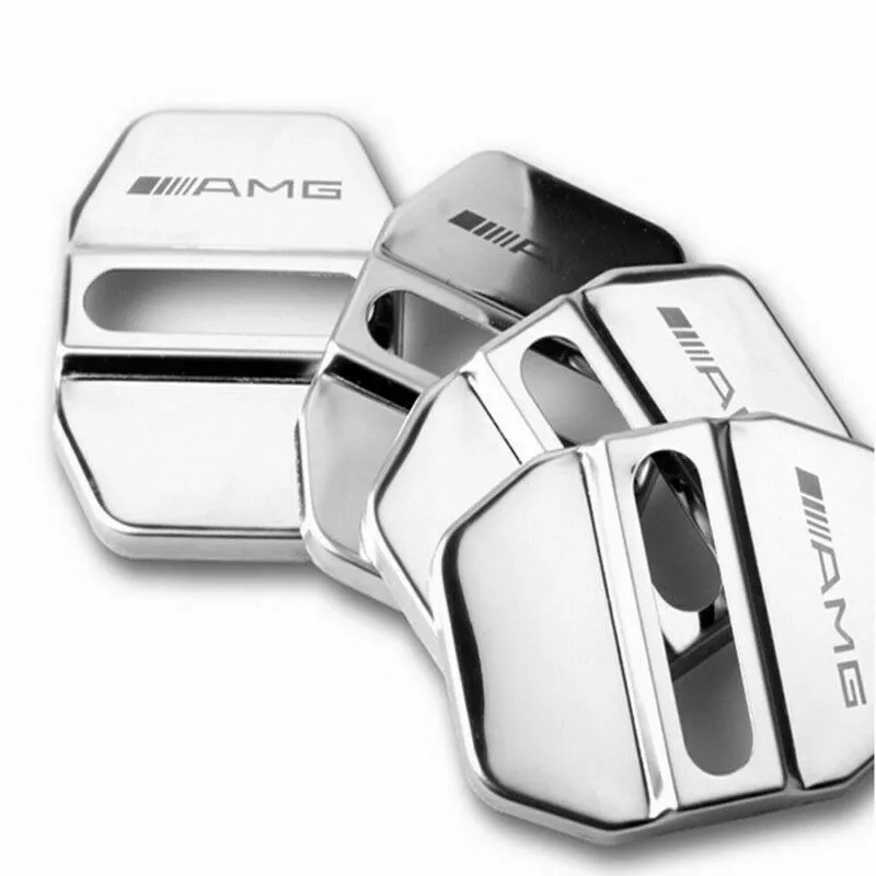 NONE 4X NEW Stainless Steel Door Lock Covers with A.M.G