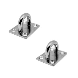 PRIOstahl Eye Plates Lashing Eye Ceiling Eyelet Cover Plate Mast Plate - 35 x 40 mm x 2 Pieces Wall Eyelet Cover Plate Heavy Duty Anchor Plate Mast Plate Eyelet Awning Punch Bag Cable Pulley Made of