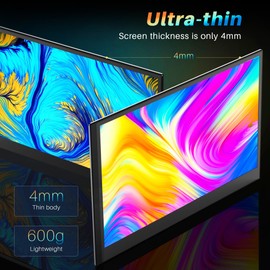 14" Laptop Screen Extender Ultra-Thin, Lightweight Portable Dual Laptop Monitor Extender with Speaker, FHD 1080P Travel Display, Plug & Play, HDMI/USB-A/Type-C for Laptops, Works with Win/Mac/Android