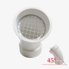 PVC termination vent with stainless steel screen,45 Degrees,1pcs,For 2“ DWV