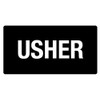 Church Usher Black Magnetic Name Badges, Easy to Read Pack of 2