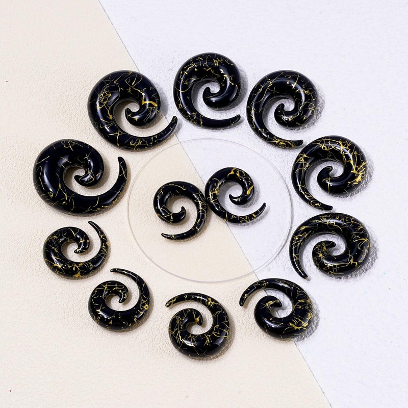 Longbeauty 12 x Acrylic Tapers Expander Spiral Stretcher Piercing Ear
