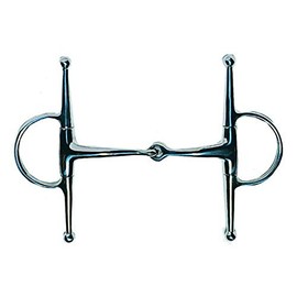 JP Korsteel Stainless Steel Jointed Full Cheek Snaffle Bit II, 4.5"