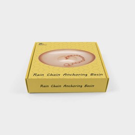 Rain Chain Copper Colored 11 inch Dia Iron Anchoring Basin with Rust-Resistant Plated Iron, Pretty Deco Fountain Dish Suitable for Outdoor Garden, Lawn & Patio Water Features, Birdbath Alternative