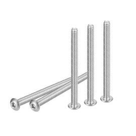 DTGN #2-56x1" Button Head Socket Cap Screws - 100Pack - Good for Machine - 304 Stainless Steel 18/8 - Hex Drive Full Thread UNC Fasteners