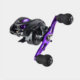 CuteHairy Baitcaster Fishing Reel, Low Profile Baitcasting Reel, 6.3:1 Speed Ratio Long Casting Metal Rocker Arms Left/right Hand Fishing Reel, Saltwater Fishing Reel AC2000 Purple (Right Hand)