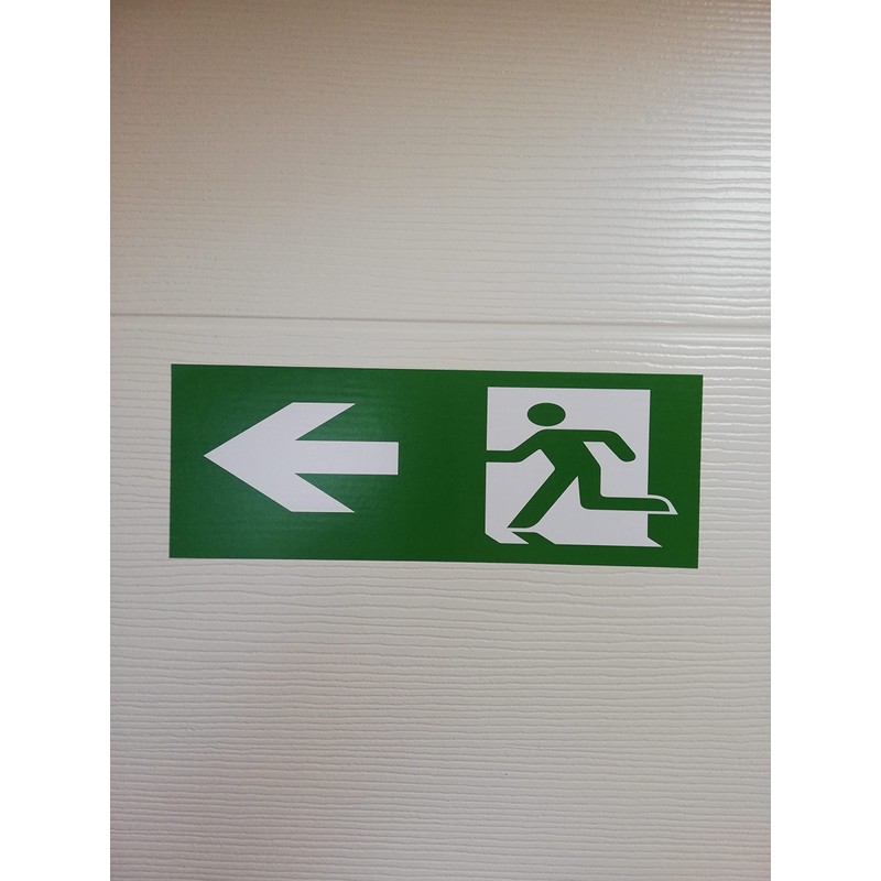 Emergency Exit Sign, Pack of 5, Premium Stickers, 24 cm