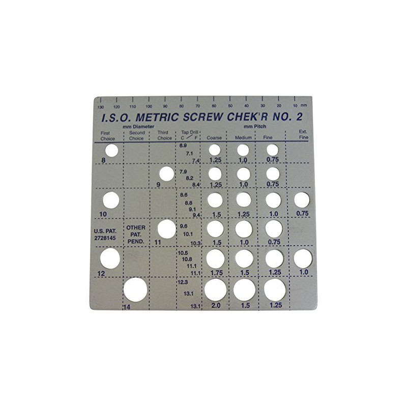 Screw Chek'r Metric Screw Thread Size Gauge No. 2 (8MM