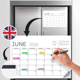Finoly Magnetic Calendar in English from July 25 to December 26 | Calendar Magnetic Fridge 2025 2026 | Calendar 2025 Wall Calendar | Monthly Planner Magnetic