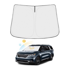 Canvcle Windshield Sun Shade for 2022-2024 2025 Kia Carnival Accessories Thicken 6-Layer Front Window Sunshade Cover Sun Visor Protector Foldable Block UV Rays Keep Vehicle Cool