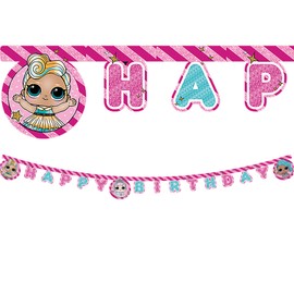 Procos 90863 L.O.L. Surprise! Happy Birthday Party Garland 2 m Pink
