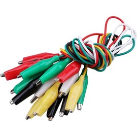 Haobase 10pcs Double End Alligator Clips,Connector Test Lead Set with Crocodile Clamps Jumper Wire(Length: 50cm/19.7")