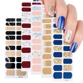101 Pegatinas Decorativas para Uñas Nail Art Decoración 5 Plantillas Pegatinas Uñas Diseños Nude Manicura Glitter Pedrería (Paquete 1)