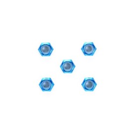 Tamiya Hop-Up Options OP.1155 0.1 inch (3 mm) Aluminum Thin Lock Nut (Blue, 5 Pieces) 54155
