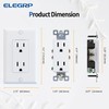 ELEGRP Glossy White Decorator Receptacle, 15A 125V Standard Electrical Wall