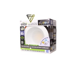 Elite REL637-CCT Series LED Retrofit Baffle Trim, Color SeleCCTor 2700K/3000K/3500K/4000K/5000K (White, 5/6")