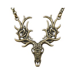 Baldur Jewelry - Celtic White Stag Deer Necklace Pendant With Celtic Knotwork - Symbol of Rebirth, Purity and Transformation - An Untamed Spirit - Helper of Shaman - Unisex for Women and Men