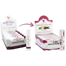 Forever Living - Forever Aloe Lips - Ultimate Lip Care para cualquier clima - Bálsamo labial hidratante con áloe, jojoba y cera de abejas, vegano, paquete de 12
