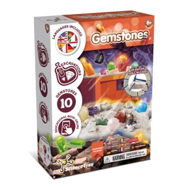 Science4you Gemstone Excavation Set - Learn About Gemstones with This Excavation Kit, Discover All The Incredible Minerals, An Archaeology Gift for Boys & Girls 6 7 8 9+