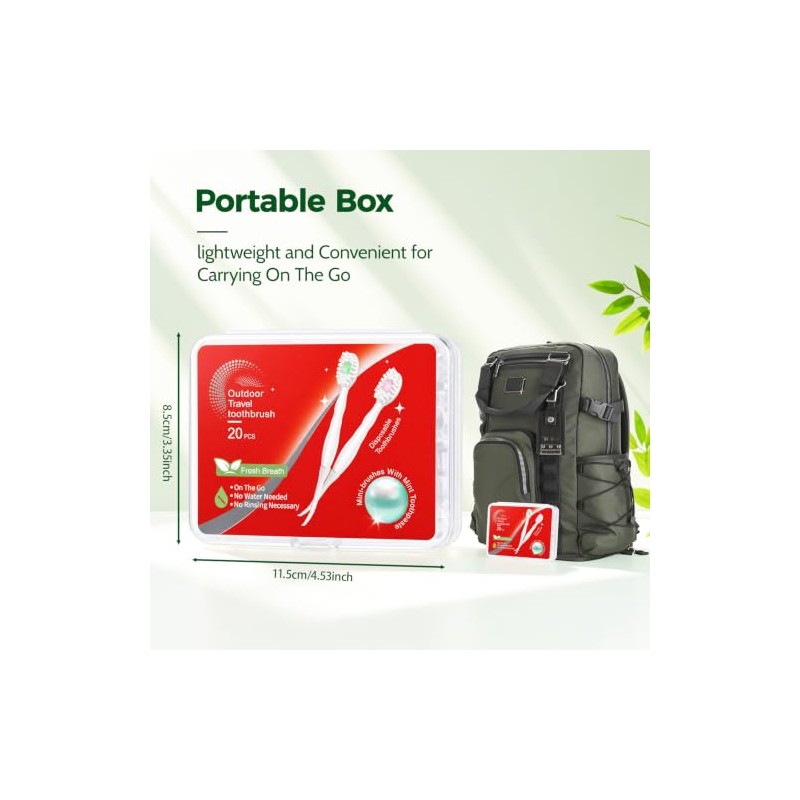 Vzznn 100 Mini Cepillos Dientes Desechables Granel Preencolados Pasta Raspador